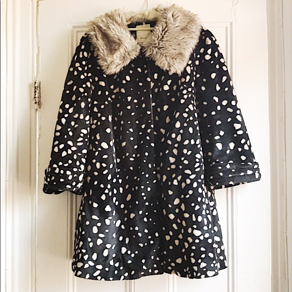 Elevenses polka dot fake fur coat